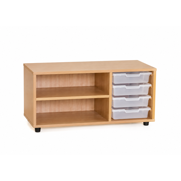 Mueble superbajo Haya 2 est. cubetas Traslúcido