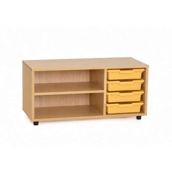 Mueble superbajo Haya 2 est. cubetas Amarillo