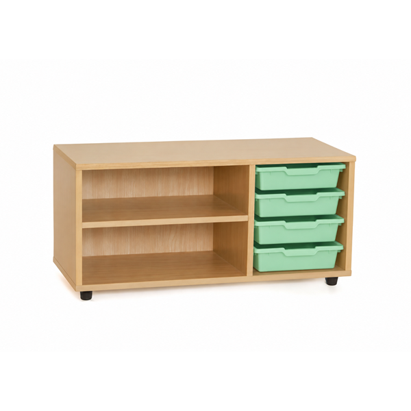 Mueble superbajo Haya 2 est. cubetas Verde