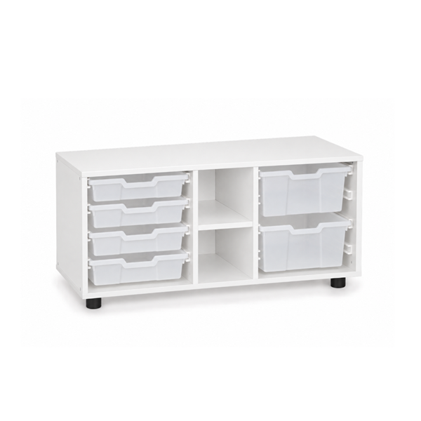 Mueble superbajo cubetero y est. Blanco cubetas Trasl.