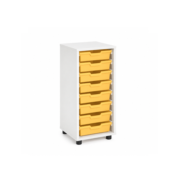 Mueble bajo cubetero Blanco 1 col. cubetas Amarillo