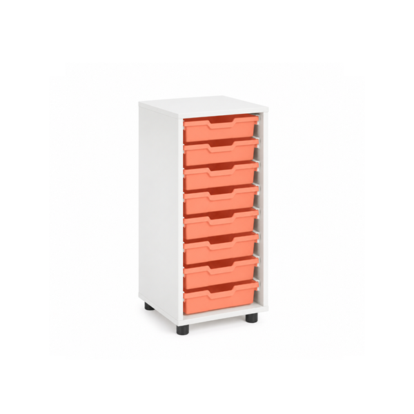 Mueble bajo cubetero Blanco 1 col. cubetas Naranja
