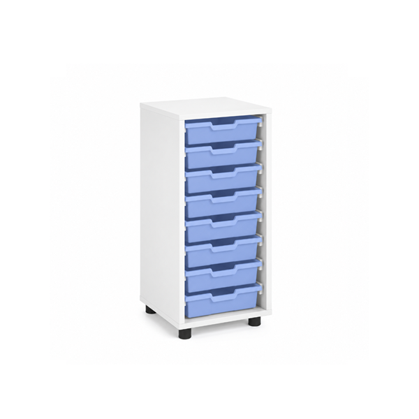 Mueble bajo cubetero Blanco 1 col. cubetas Azul