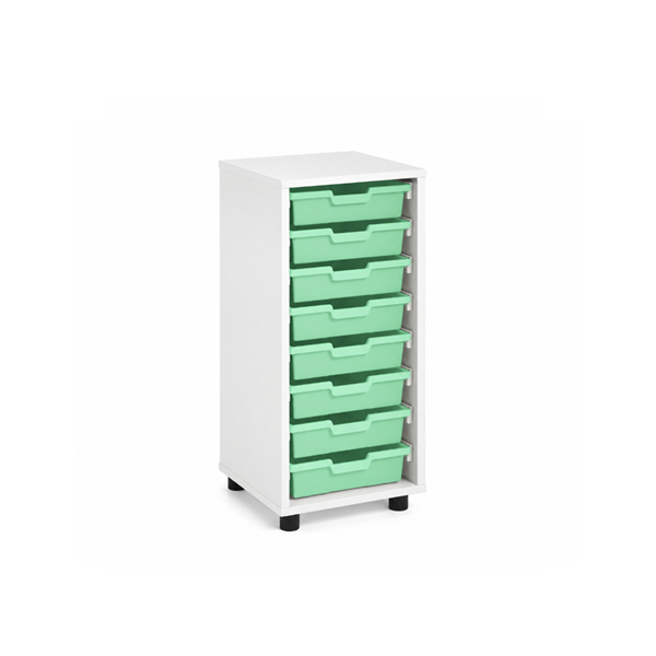 Mueble bajo cubetero Blanco 1 col. cubetas Verde