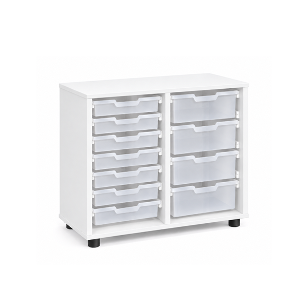 Mueble bajo cubetero Blanco 2 col. cubetas Trasl.
