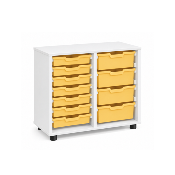 Mueble bajo cubetero Blanco 2 col. cubetas Amarillo