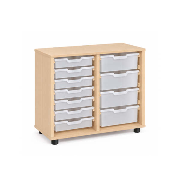 Mueble bajo cubetero Haya 2 col. cubetas Trasl.