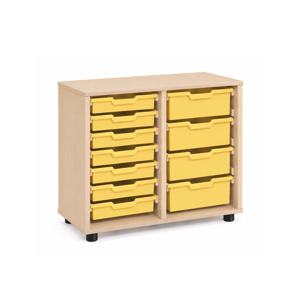 Mueble bajo cubetero Haya 2 col. cubetas Amarillo