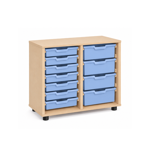 Mueble bajo cubetero Haya 2 col. cubetas Azul