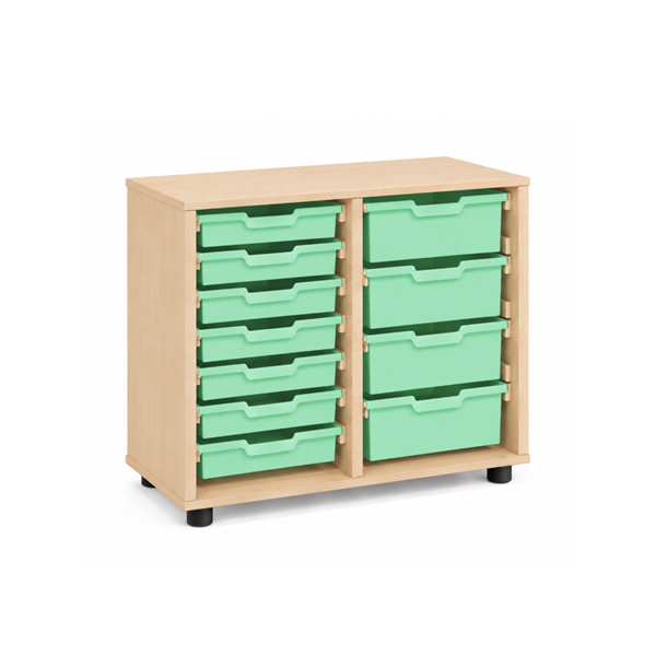 Mueble bajo cubetero Haya 2 col. cubetas Verde