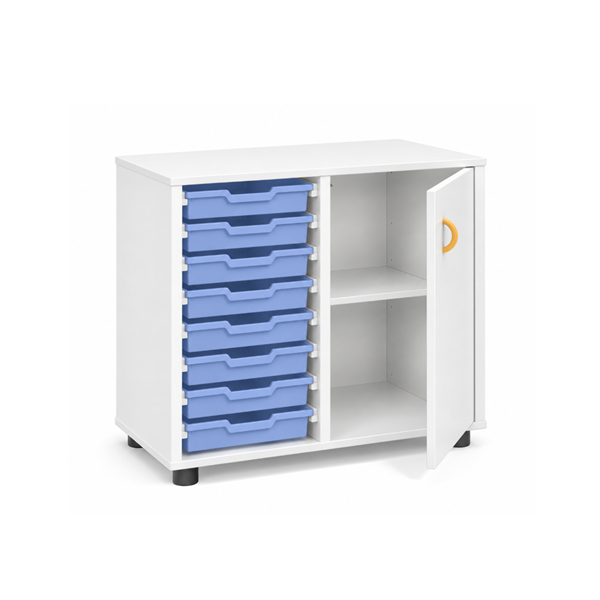 Mueble bajo cubetero Blanco armario pta. cubetas Azul