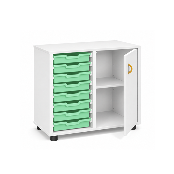 Mueble bajo cubetero Blanco armario pta. cubetas Verde
