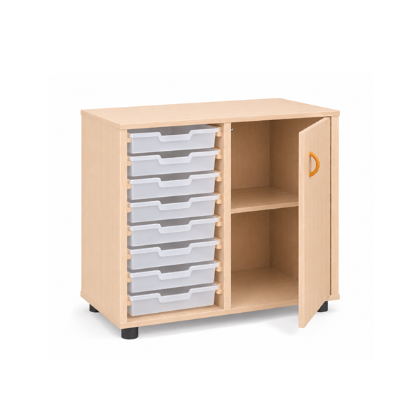 Mueble bajo cubetero Haya armario pta. cubetas Trasl.