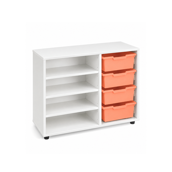 Mueble bajo cubetero Blanco estant. cubetas Naranja