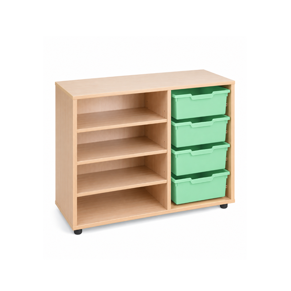 Mueble bajo cubetero Haya estant, cubetas Verde
