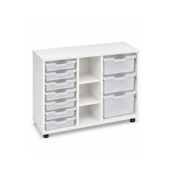 Mueble cubetero bajo Blanco 900 cubetas Trasl.