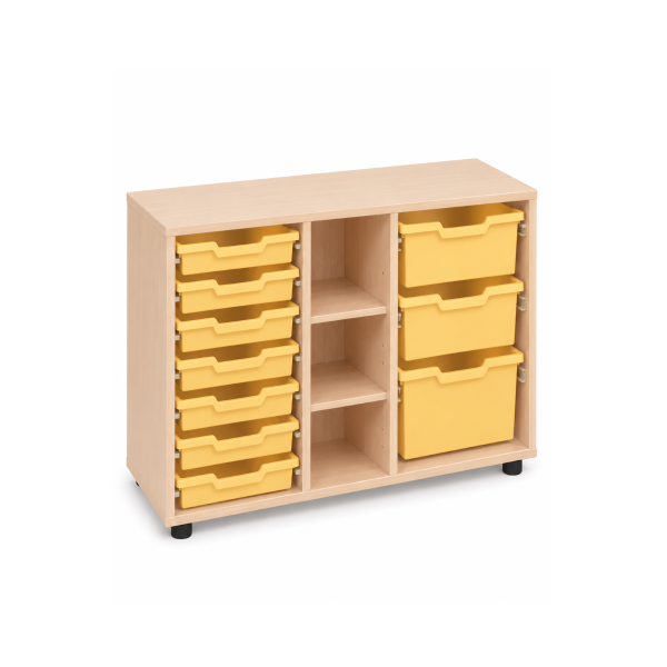 Mueble cubetero bajo Haya 900 cubetas Amarillo