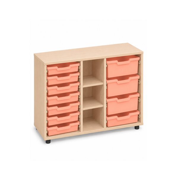 Mueble cubetero bajo Haya 900 cubetas Naranja
