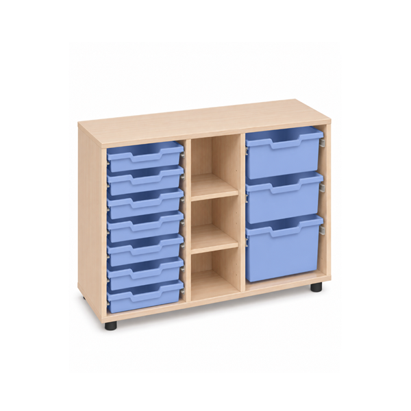 Mueble cubetero bajo Haya 900 cubetas Azul
