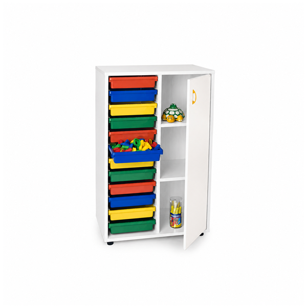 Mueble cubetero y armario interm. 700 Blanco pta. Blanca