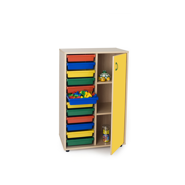 Mueble cubetero y armario interm. 700 Haya pta. Amarilla