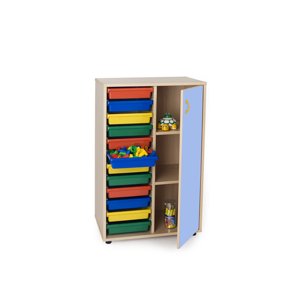 Mueble cubetero y armario interm. 700 Haya pta. Azul c.