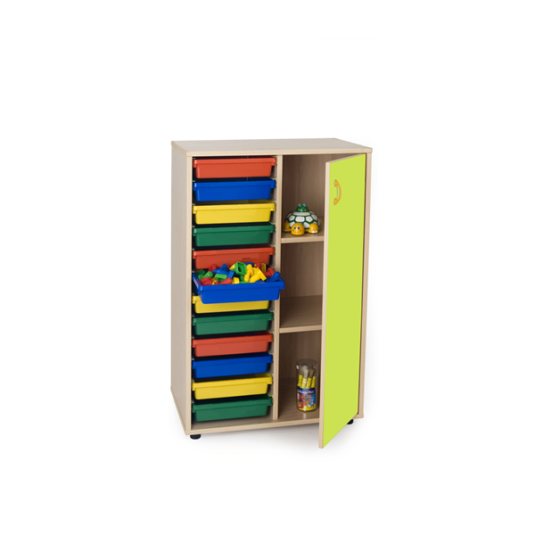 Mueble cubetero y armario interm. 700 Haya pta. Verde c.