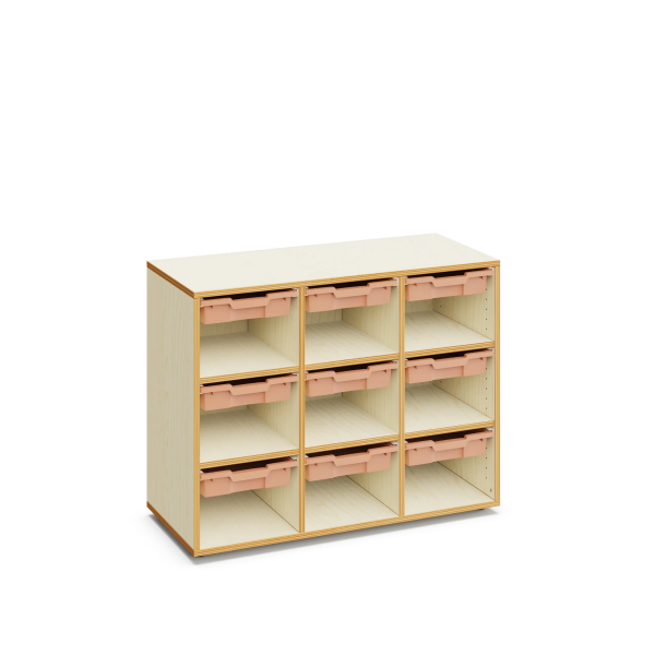 Armario Merit con 9 cubetas pequeñas Light Terracota