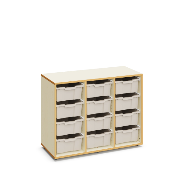 Armario Grace con 12 cubetas grandes Warm Gray