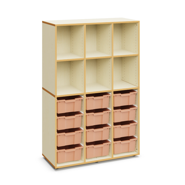 Armario Alice con 12 cubetas grandes Light Terracota