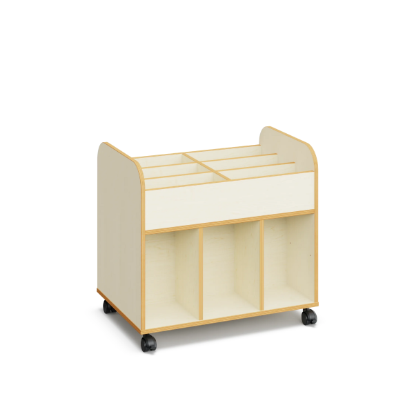 Carro libros Dan Laterales Maple Blanco