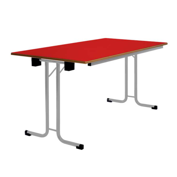 Mesa plegable 391 120x60 cm T2 pata Gris encmr. Roja