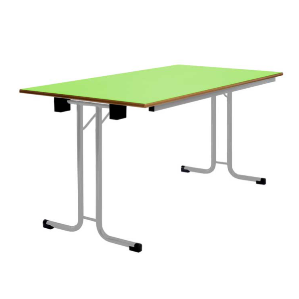 Mesa plegable 391 120x60 cm T2 pata Gris encmr. Verde claro