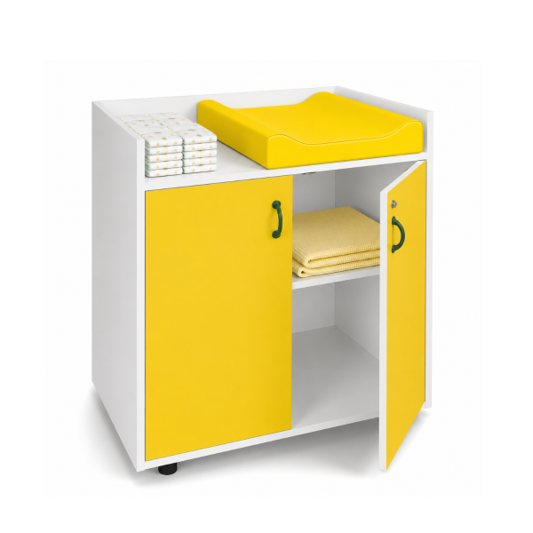 Mueble cambiador Blanco con 2 ptas. Amarillo