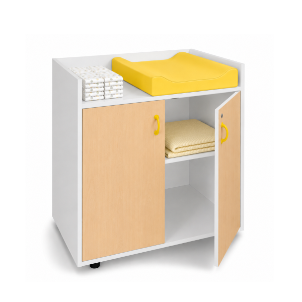 Mueble cambiador Blanco con 2 ptas. Haya