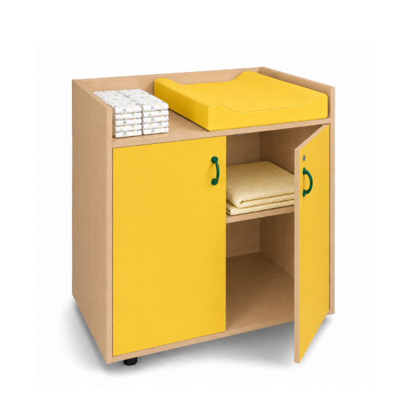 Mueble cambiador Haya con 2 ptas. Amarillo