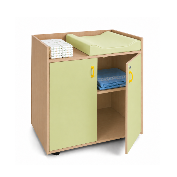 Mueble cambiador Haya con 2 ptas. Verde Claro