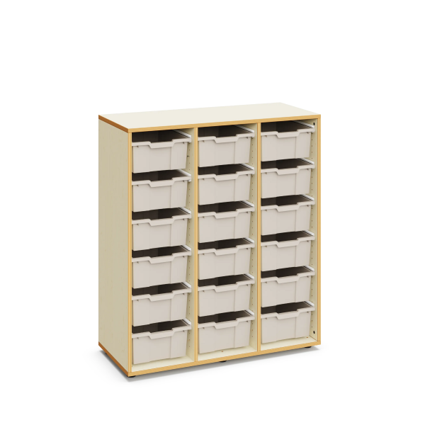 Armario Sophie con 18 cubetas grandes Warm Grey