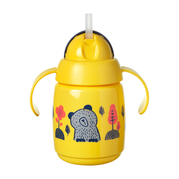 Vaso de aprendizaje con Caña. 300 ml Amarillo
