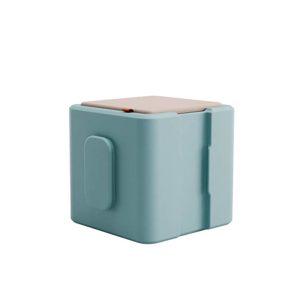 Asiento modular cubo Pie Slate Gray