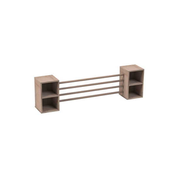 Valla estantería y barrotes 120 cm MDF Haya