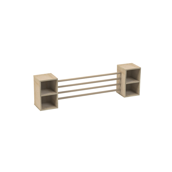 Valla estantería y barrotes 120 cm Abedul