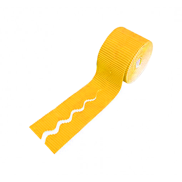 Pack 2 rollos borde decor. cartón ond. 10 cm Amarillo