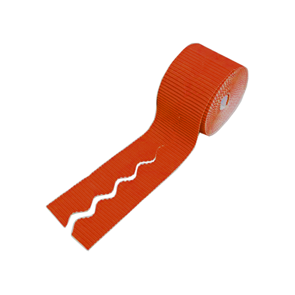 Pack 2 rollos borde decor. cartón ond. 10 cm Naranja