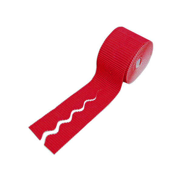 Pack 2 rollos borde decor. cartón ond. 10 cm Rojo