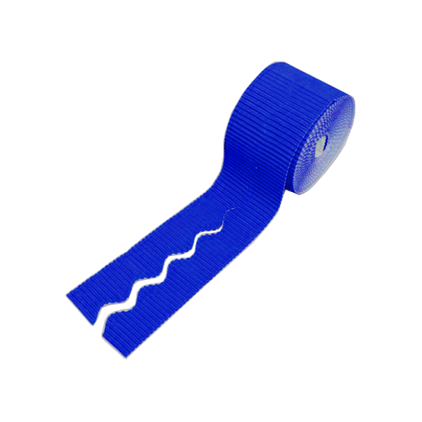 Pack 2 rollos borde decor. cartón ond. 10 cm Azul