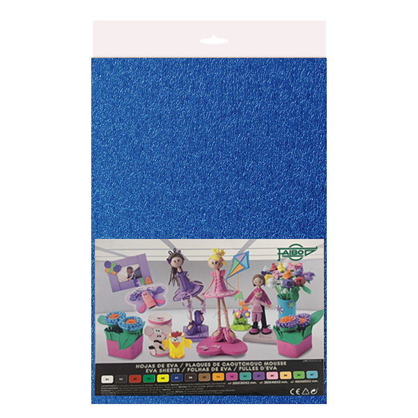 Plancha Eva 40x60 cm metaliz. Azul osc. Bolsa 3