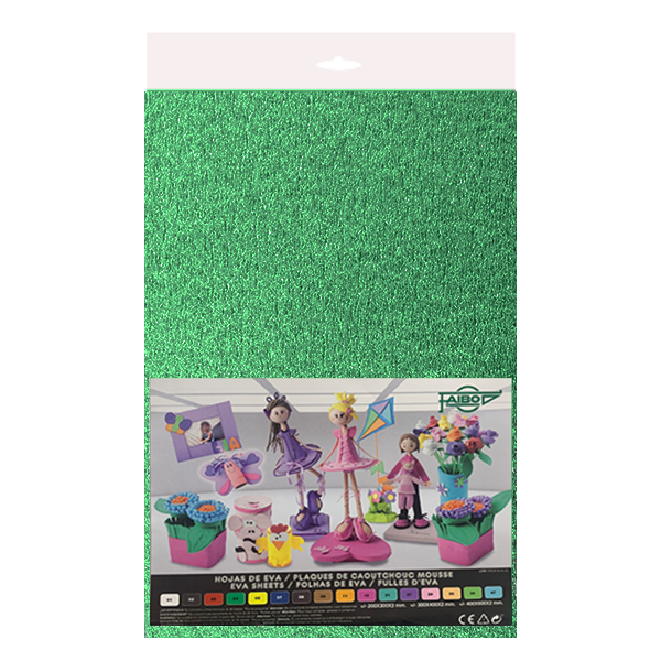 Plancha Eva 40x60 cm metaliz. Verde osc.. Bolsa 3