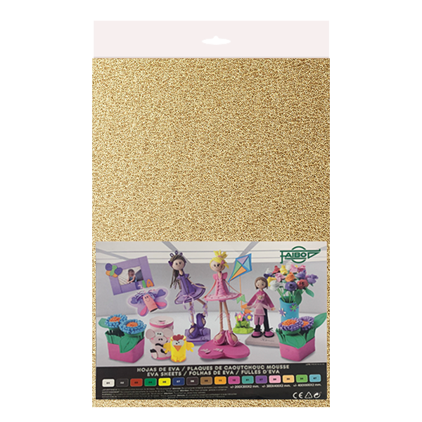Plancha Eva 40x60 cm metaliz. Oro. Bolsa 3
