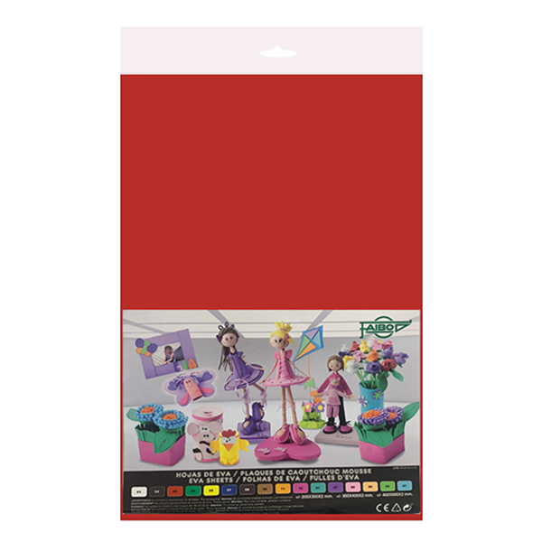 Plancha Eva 40x60 Rojo. Bolsa 10